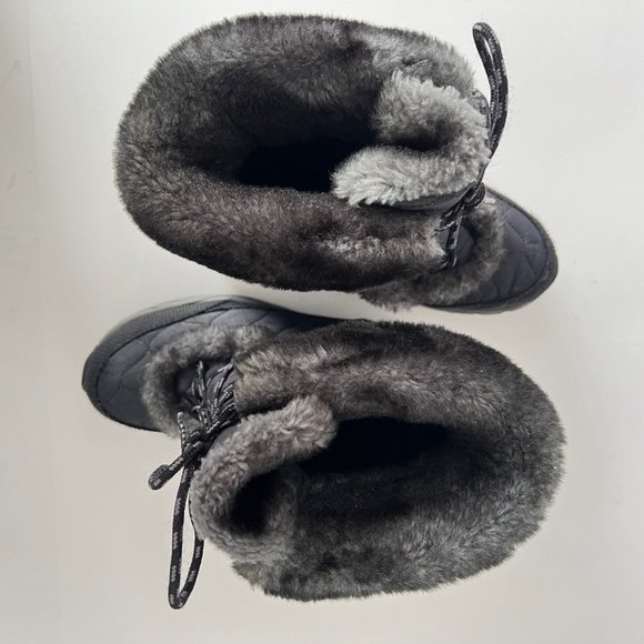 L.L. Bean Quilted Winter Snow Boots Faux Fur Lined Mid Calf Lace Up Booties - Picture 6 of 16